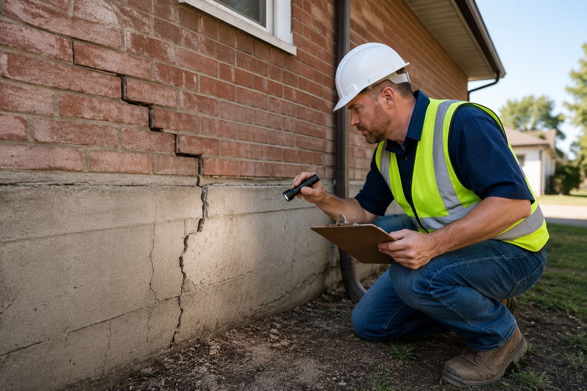 Wall separation around a window frame caused by foundation movement