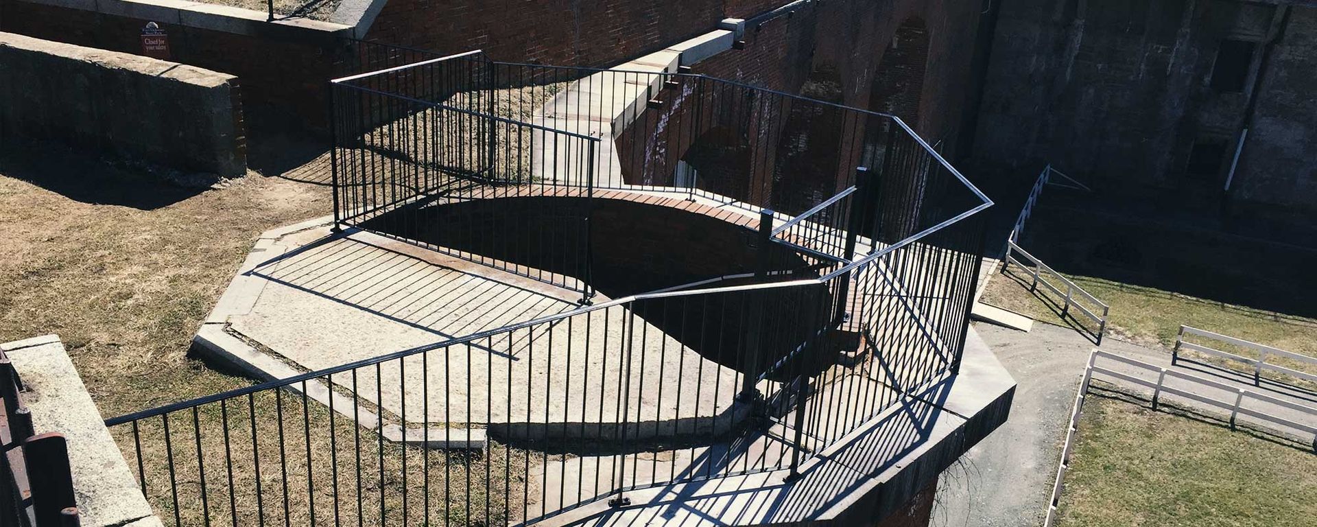 black metal railings