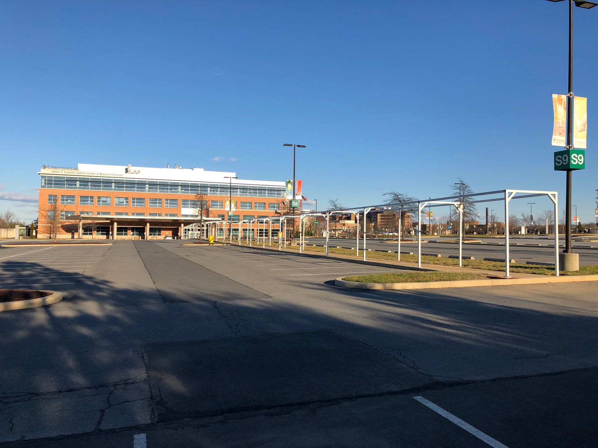 320 ft. awning at a parking lot sidewalk