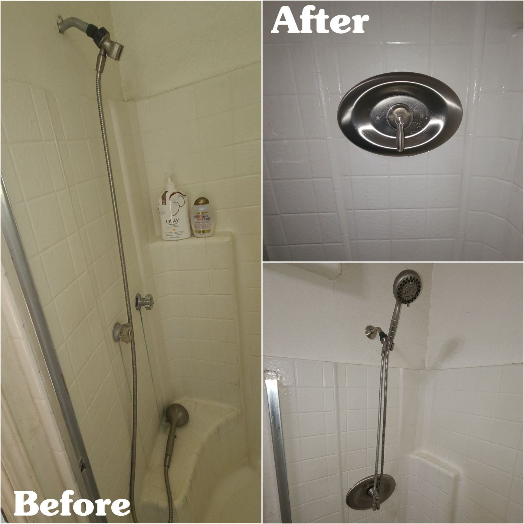 Shower renovation comparison: 