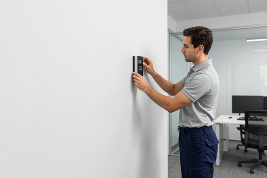 Tecnico Cabril Service installa un dispositivo di controllo accessi