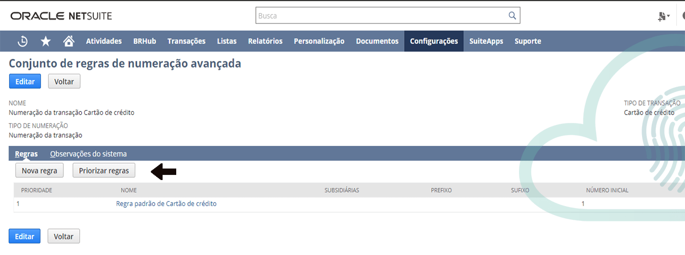 Regra de Numeração avançada NetSuite