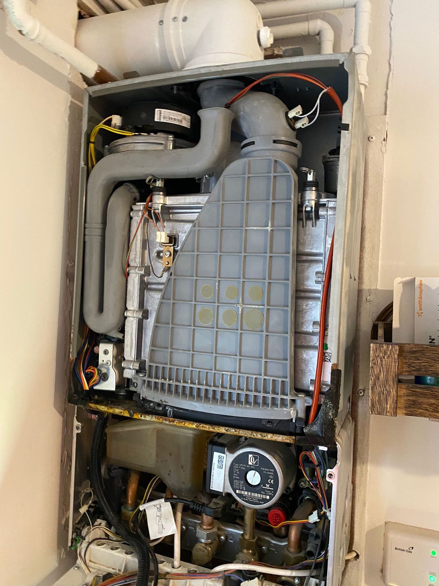Internal components of boiler during service in Aberdeen
