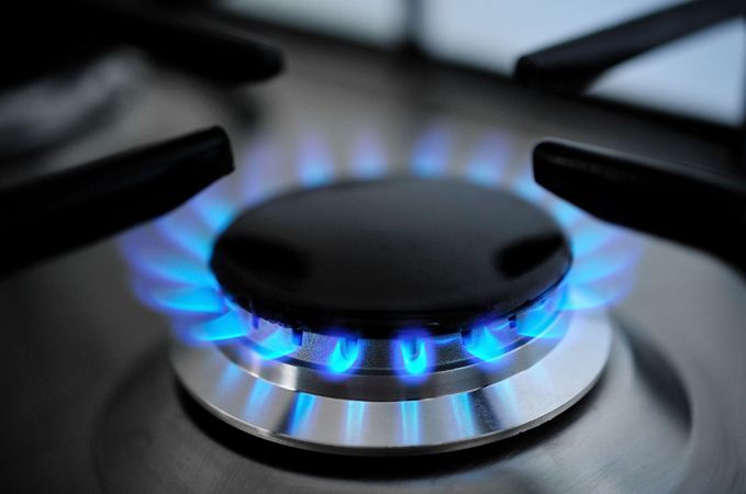 Gas burner flame during boiler service in Aberdeen property
