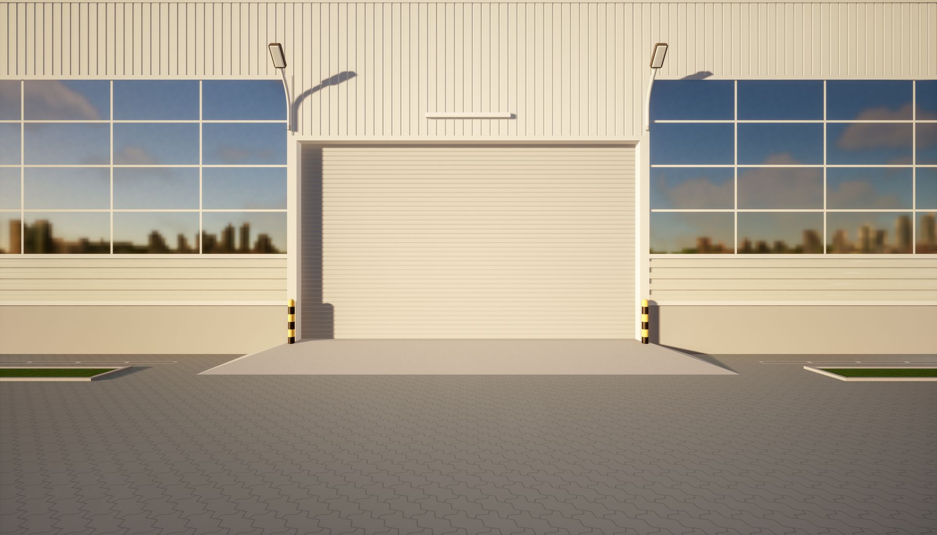 Freshly installed residential garage door on a brick home in a Louisiana neighborhood — garage door installation in Benton
