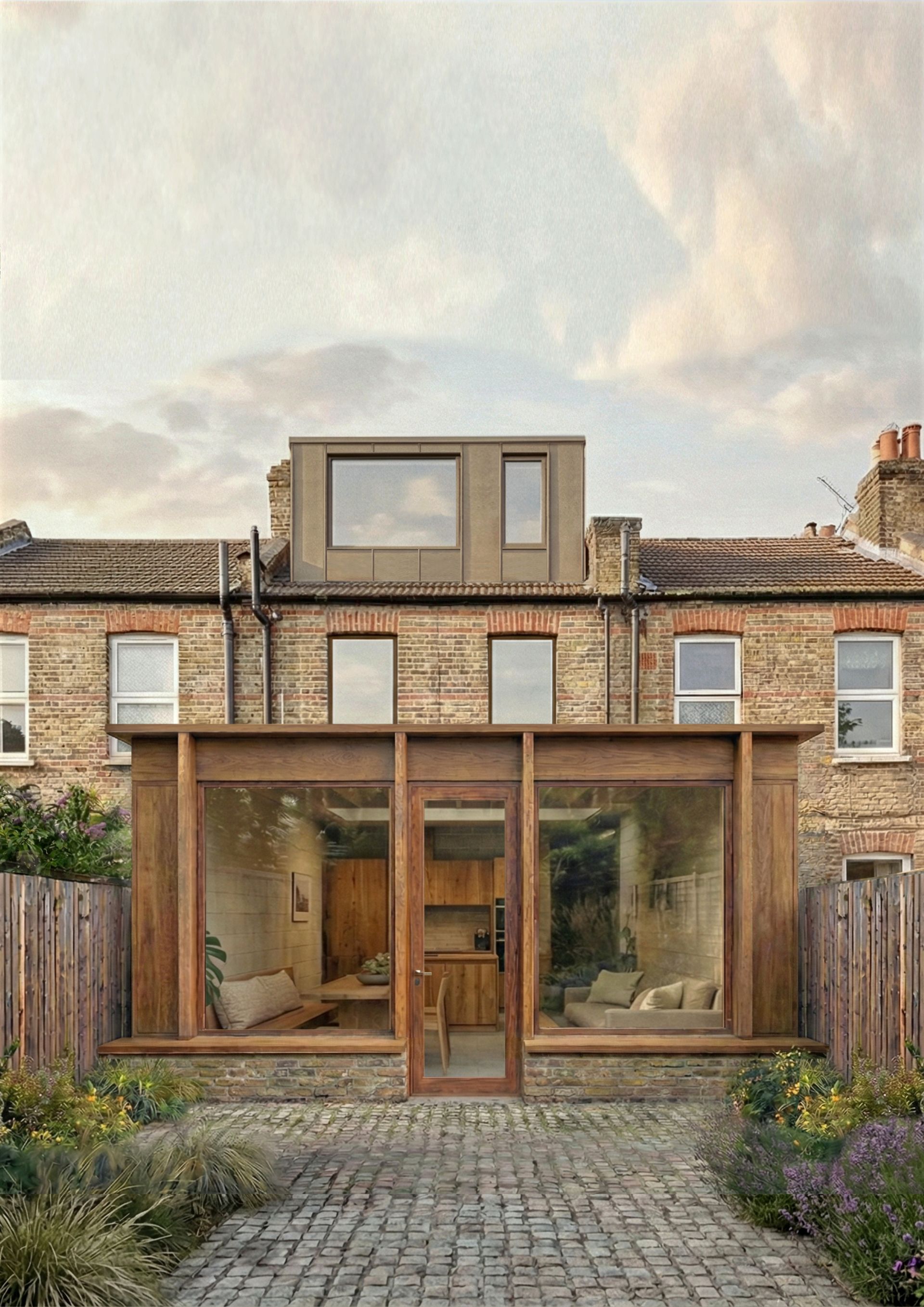 armstrong campbell architects house in leytonstone london extension in blockwork and exposed timber ceiling joists