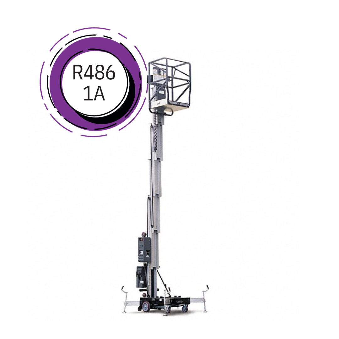 Un cercle violet avec un panneau indiquant r486 1a dessus.
