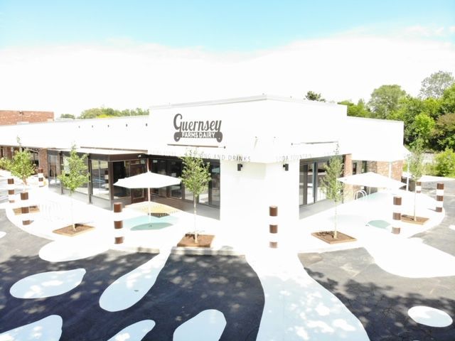 An aerial view of a restaurant called ghost ranch