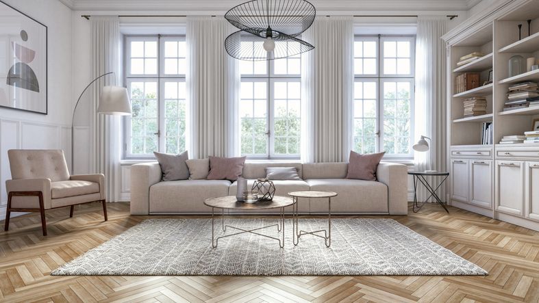 Modern scandinavian living room interior