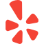 Yelp logo: Red stylized burst symbol.