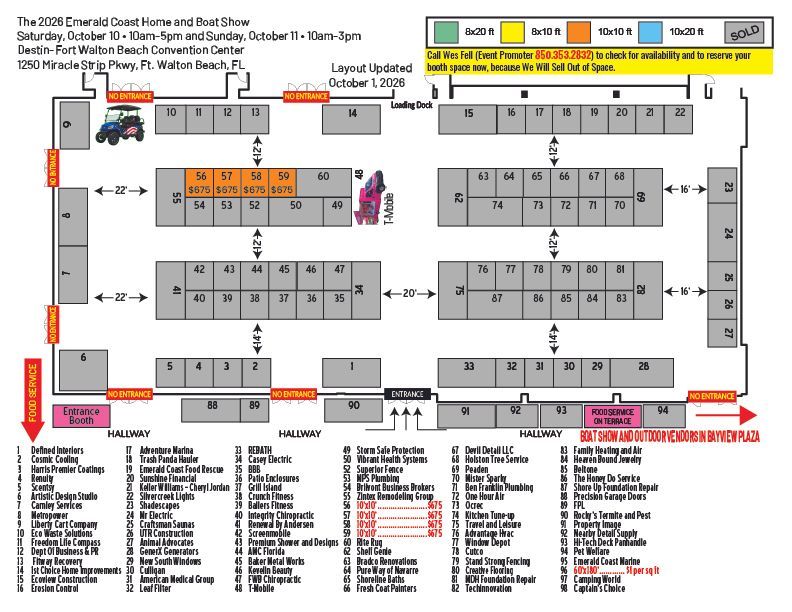 Booth Layout — Destin, FL — Paradise Promotions of the Emerald Coast LLC Booth Layout — Destin, FL — Paradise Promotions of the Emerald Coast LLC
