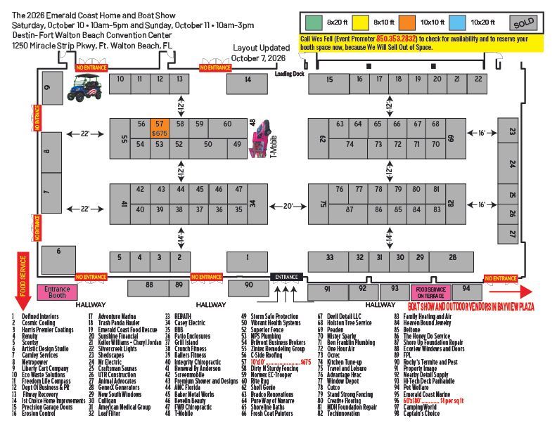 Booth Layout — Destin, FL — Paradise Promotions of the Emerald Coast LLC Booth Layout — Destin, FL — Paradise Promotions of the Emerald Coast LLC
