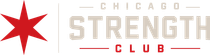 Chicago Strength Club logo with red star and gray text on white background