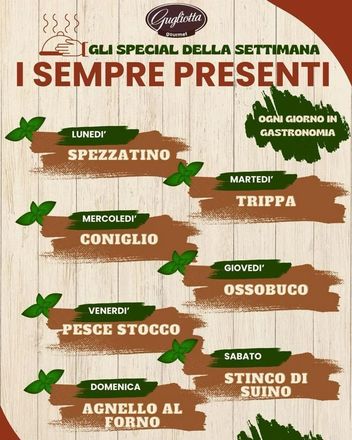menù gastronomia