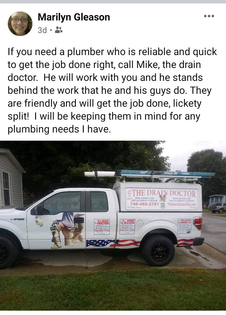 A truck that does 24/7 emergency plumbing services in Circleville, OH