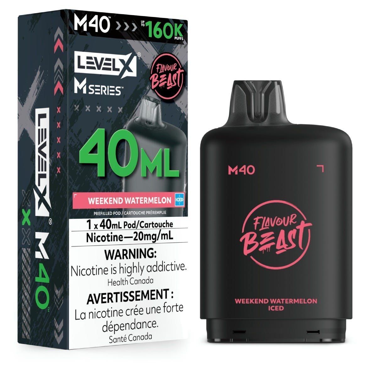 Level X M Series Pod 40mL - Flavour Beast - Weekend Watermelon Iced 20mg