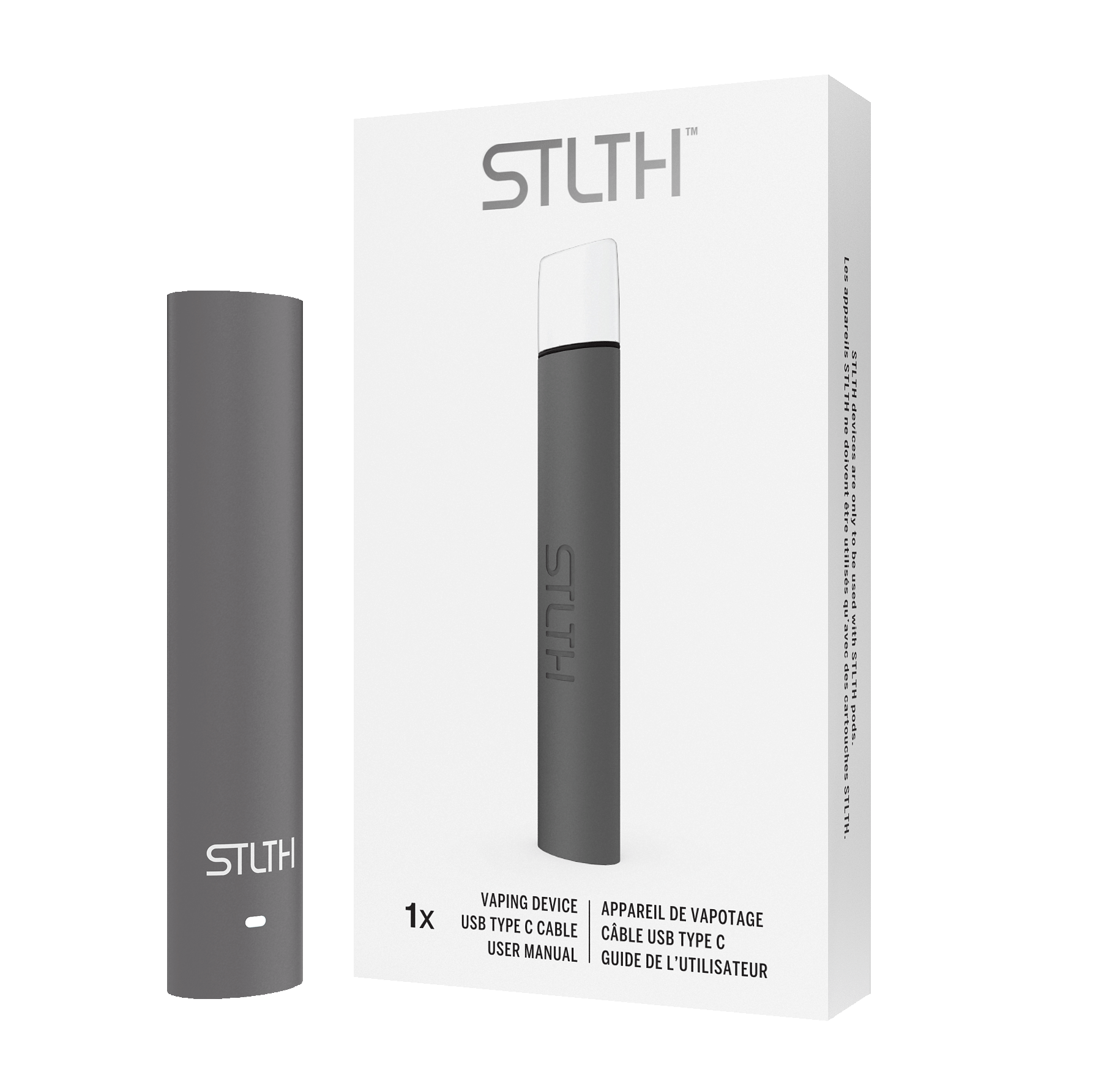 STLTH Type-C Device - Grey Rubberized