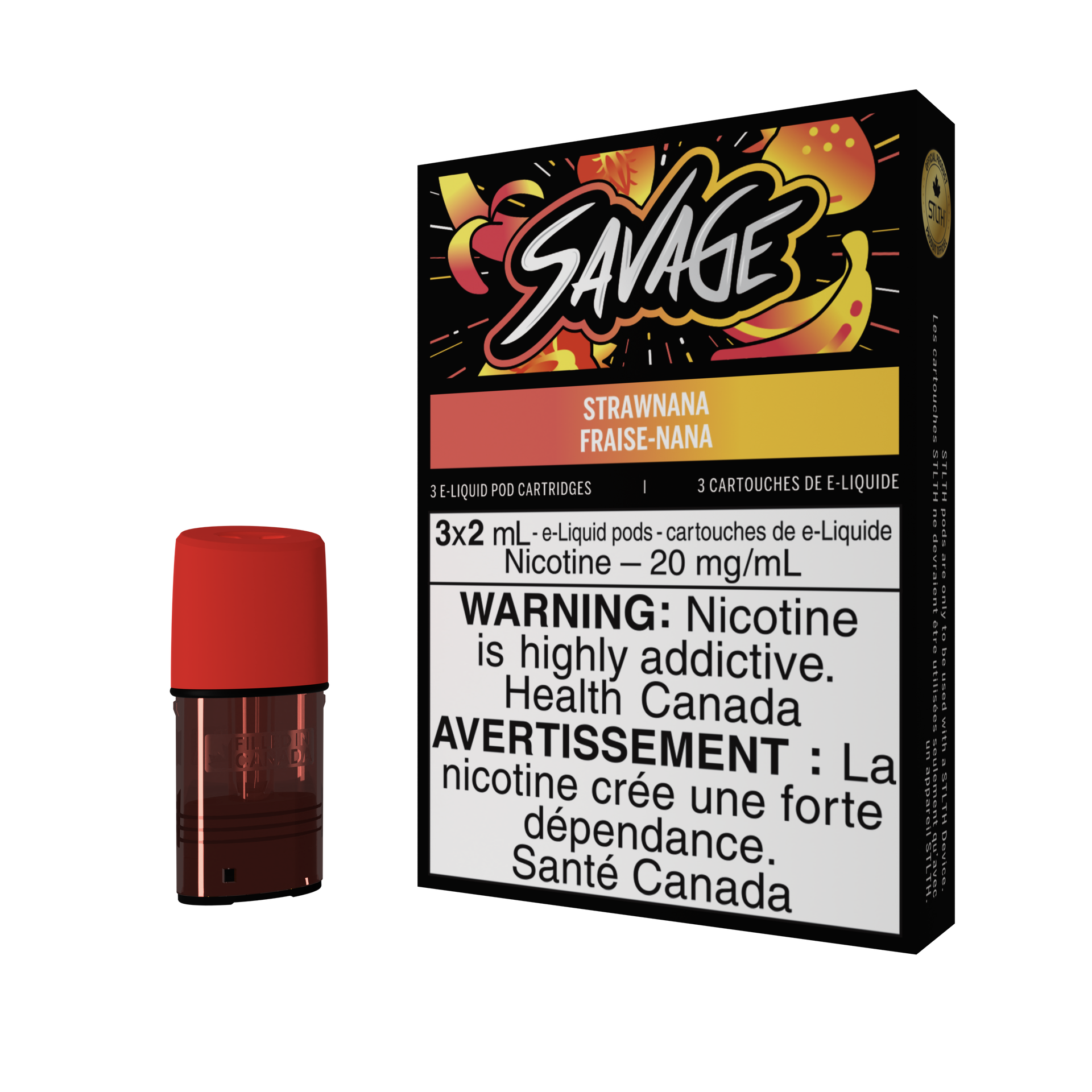 STLTH Pod Pack Savage Strawnana (3 Pack)