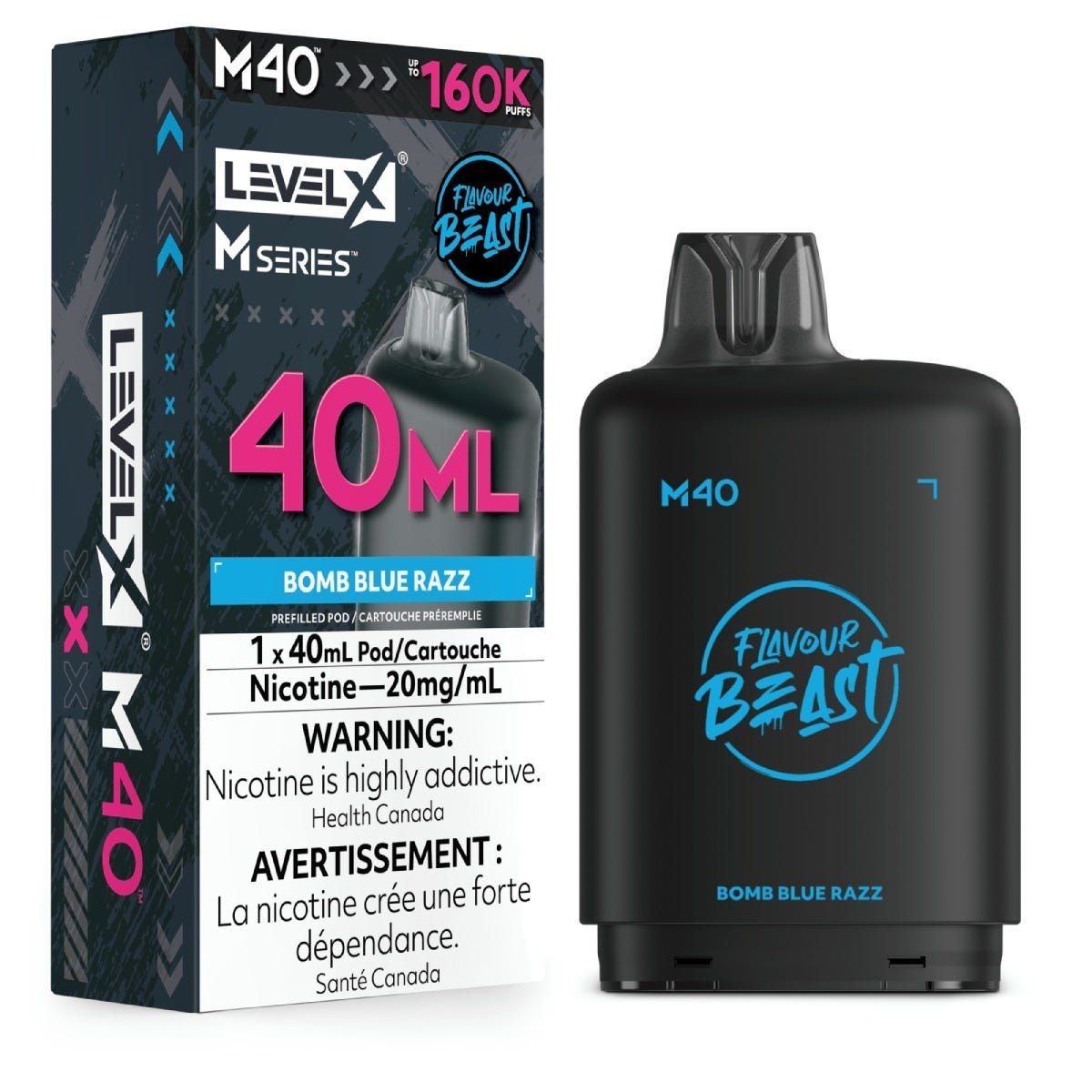 Level X M Series Pod 40mL - Flavour Beast - Bomb Blue Razz 20mg
