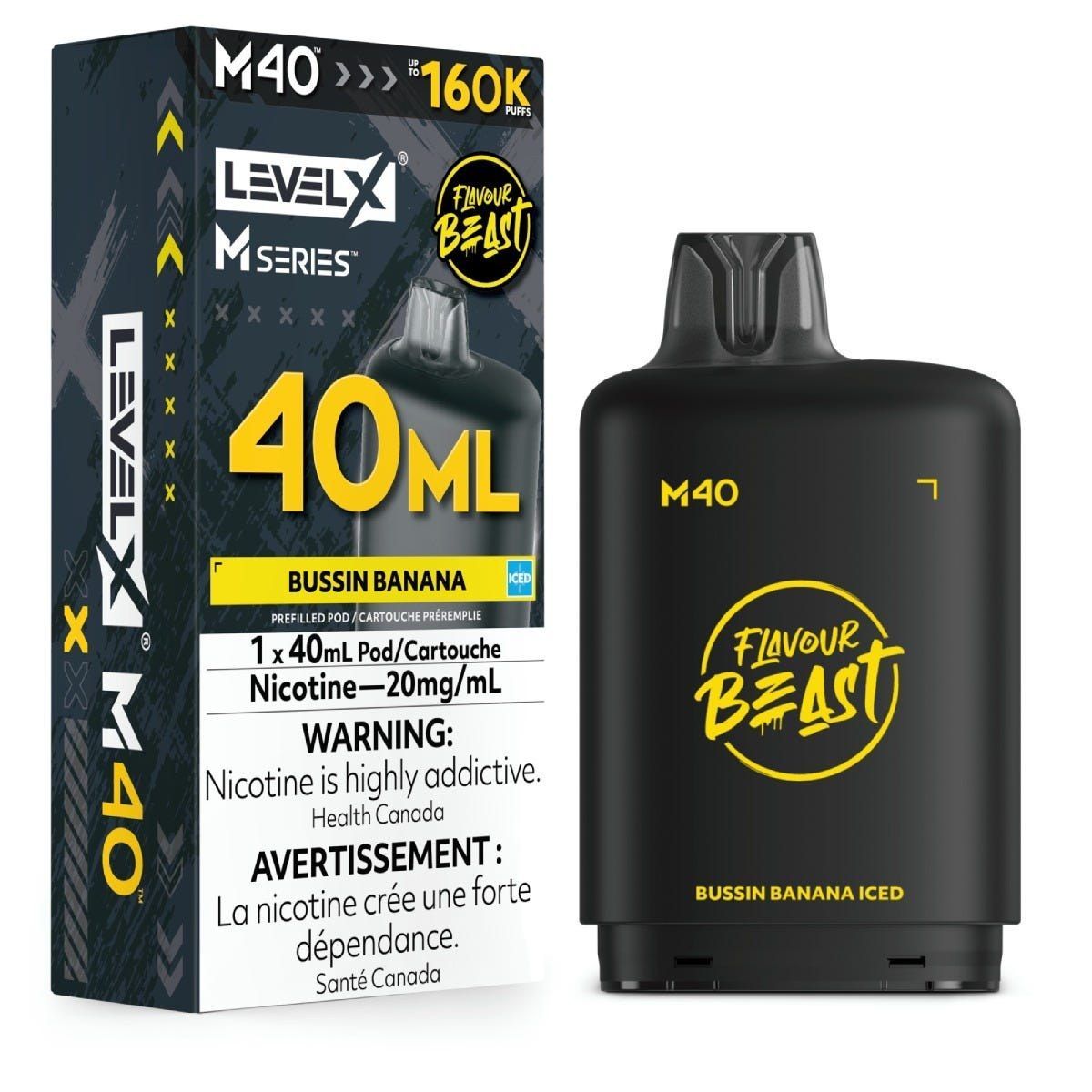 Level X M Series Pod 40mL - Flavour Beast - Bussin Banana Iced 20mg