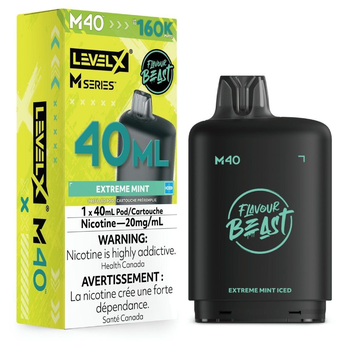 Level X M Series Pod 40mL - Flavour Beast - Extreme Mint Iced 20mg