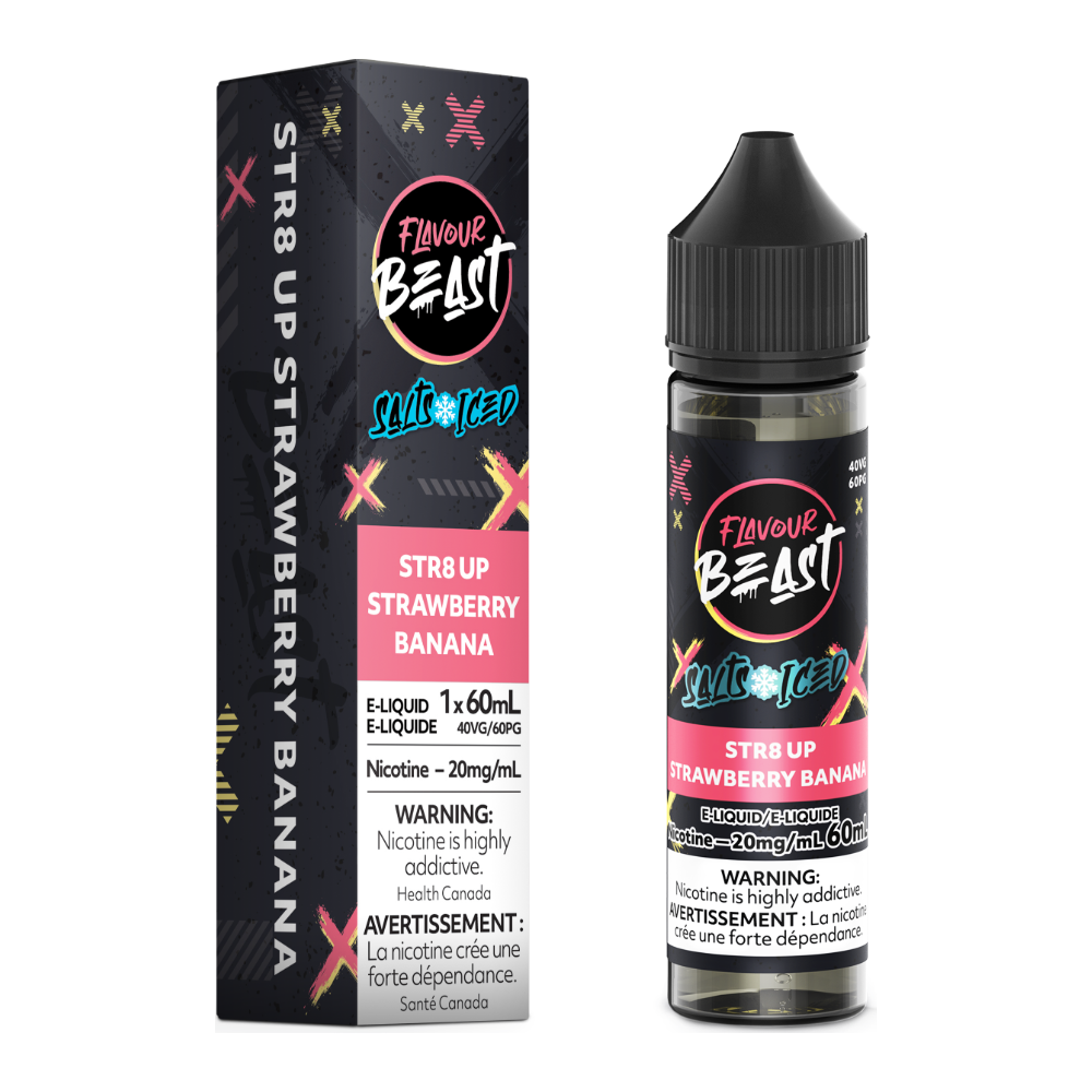 Flavour Beast E-Liquid - STR8 UP Strawberry Banana Iced 20mg/60mL