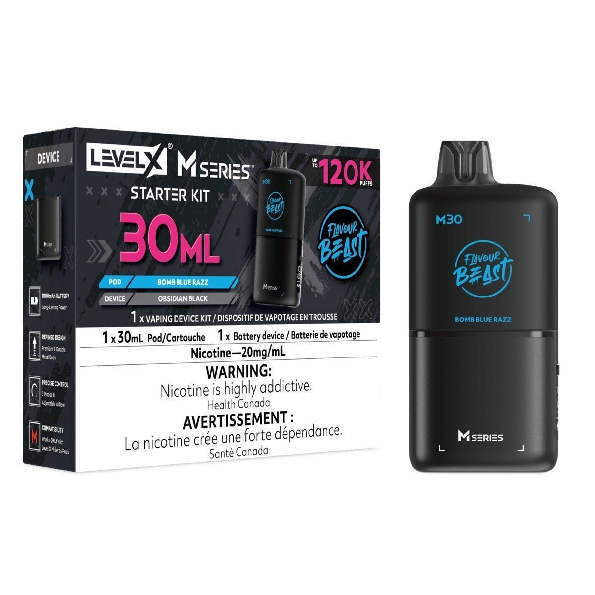 Level X M Series Starter Kit 30mL - Flavour Beast - Bomb Blue Razz 20mg