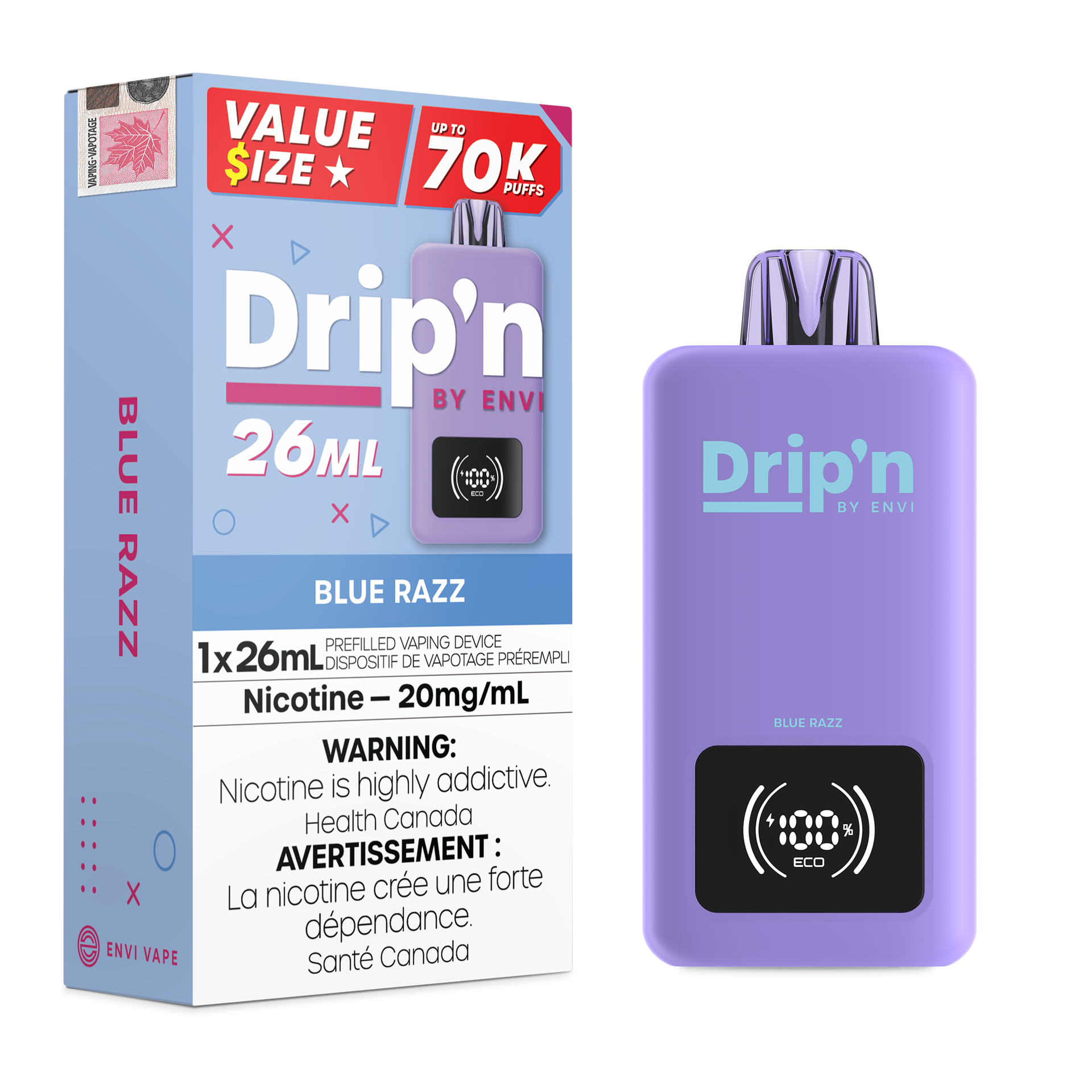 Dripn by Envi 26mL Disposable - Blue Razz 20mg
