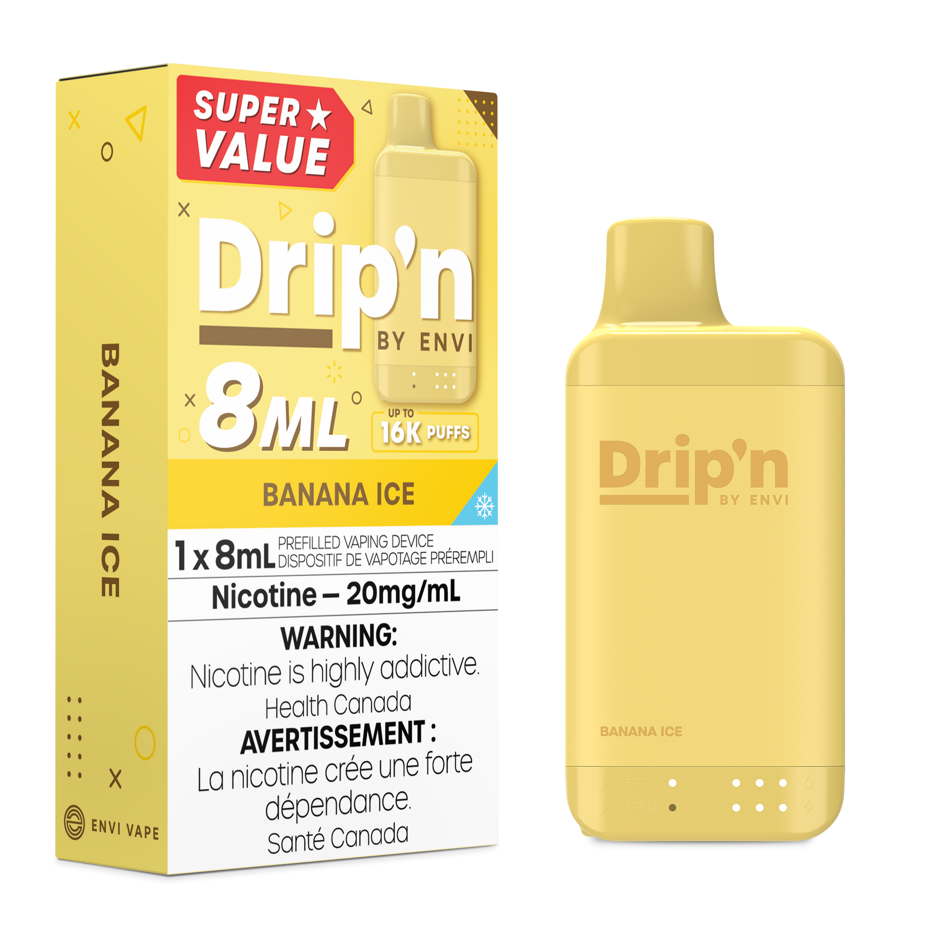 Dripn by Envi 8mL Disposable - Banana Ice 20mg