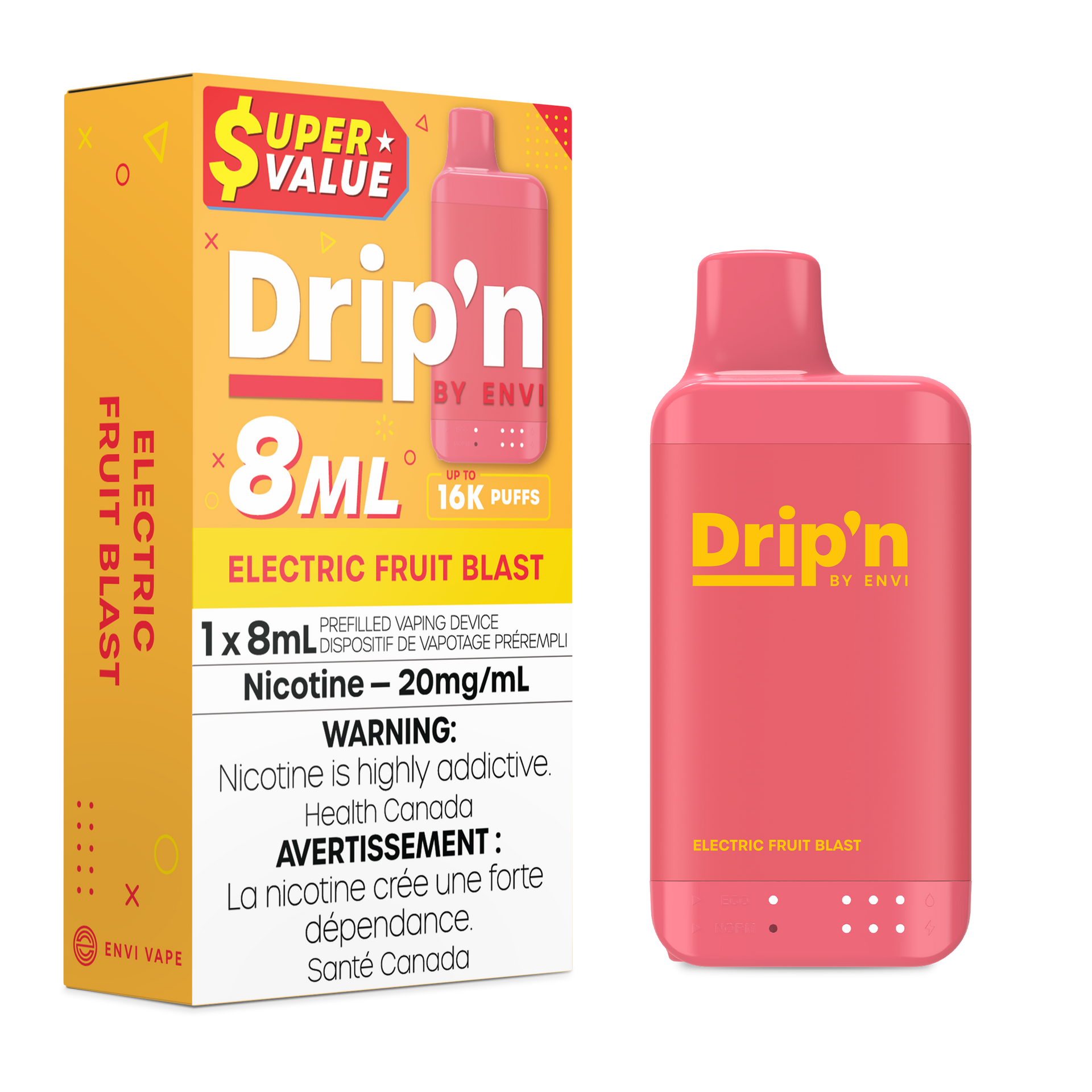 Dripn by Envi 8mL Disposable - Electric Fruit Blast 20mg