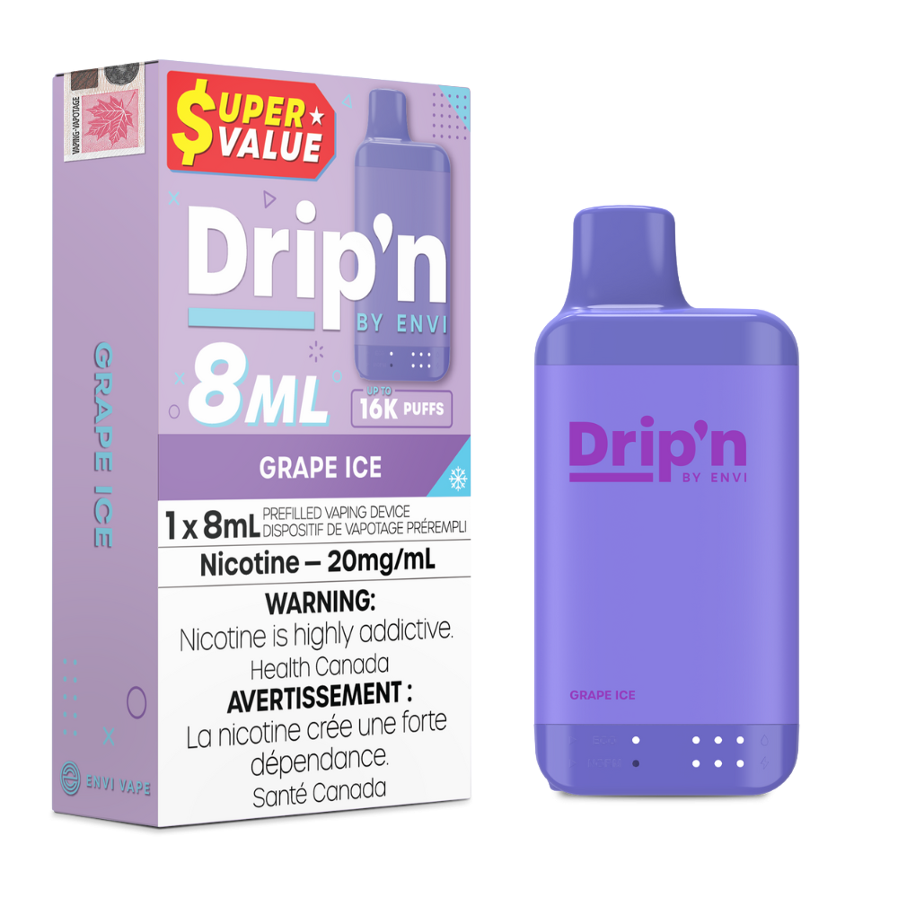 Dripn by Envi 8mL Disposable - Grape Ice 20mg