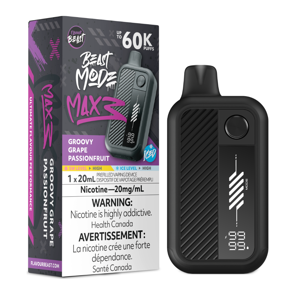Flavour Beast Beast Mode Max 3 Disposable - Groovy Grape Passionfruit Iced 20mg