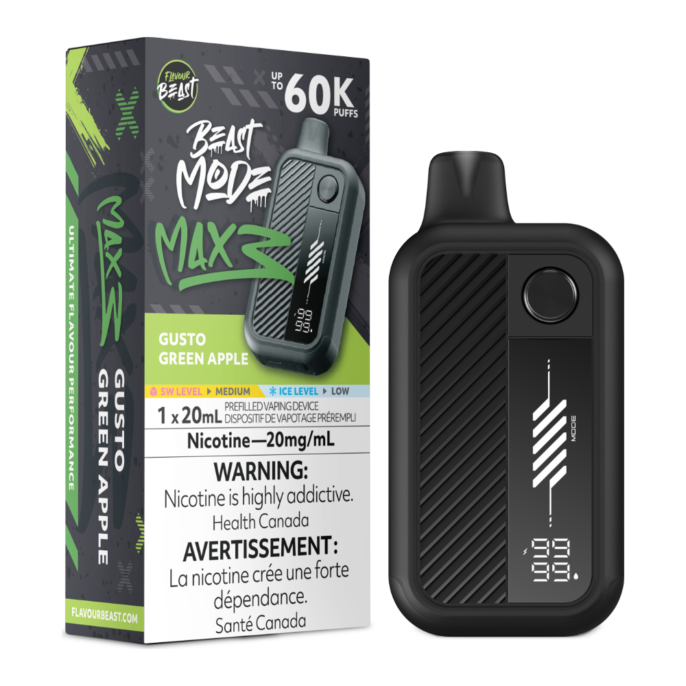 Flavour Beast Beast Mode Max 3 Disposable - Gusto Green Apple 20mg