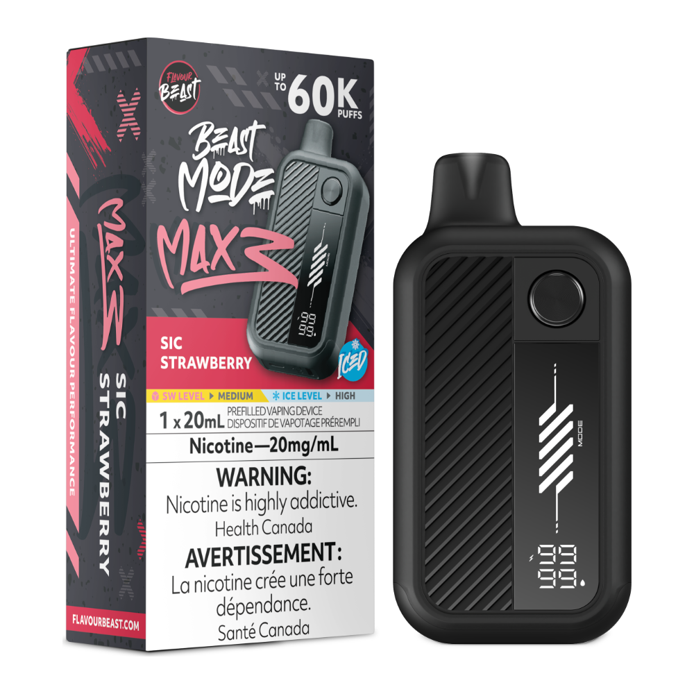 Flavour Beast Beast Mode Max 3 Disposable - Sic Strawberry Iced 20mg