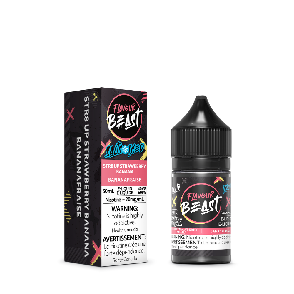 Flavour Beast E-Liquid - STR8 UP Strawberry Banana Iced 20mg/30mL