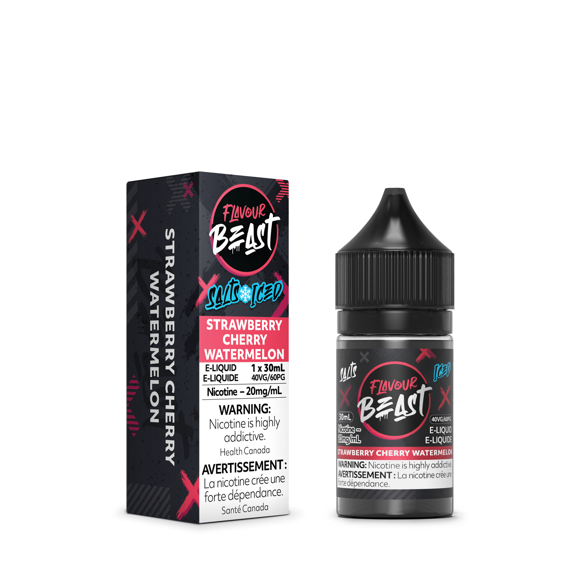 Flavour Beast E-Liquid - Strawberry Cherry Watermelon Iced 20mg/30mL