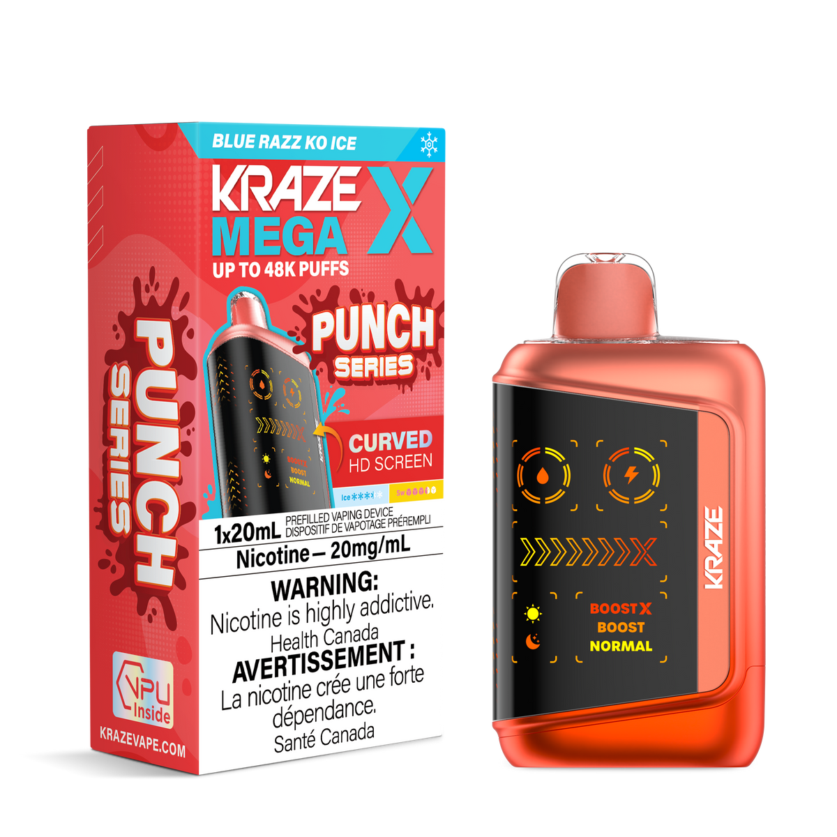 Kraze Mega X - Blue Razz KO Ice 20mg