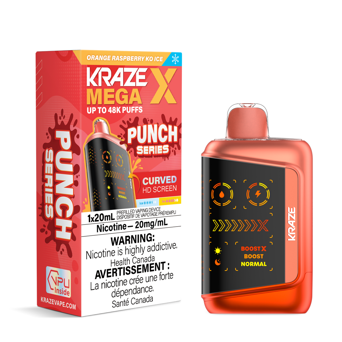 Kraze Mega X - Orange Raspberry KO Ice 20mg