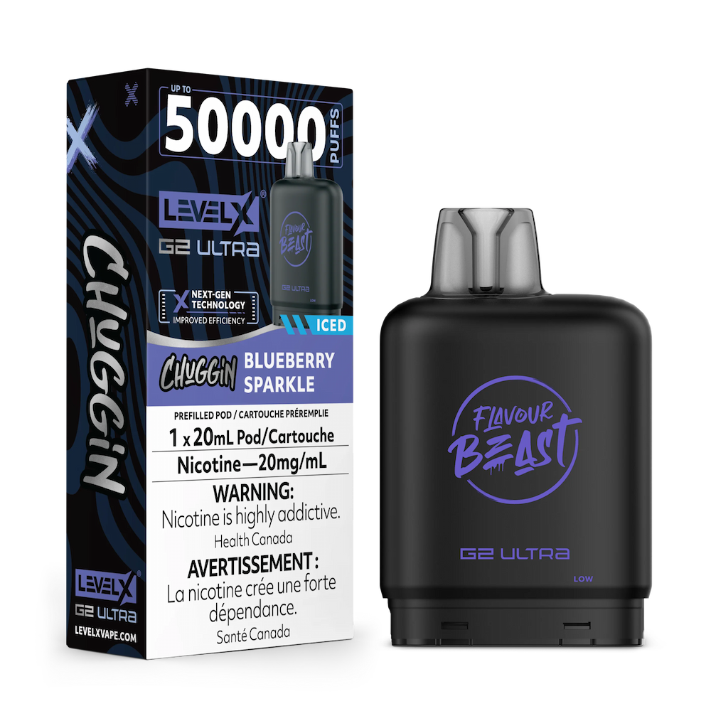 Level X G2 Ultra Pod 20mL - Flavour Beast - (Chuggin) Blueberry Sparkle Iced 20mg