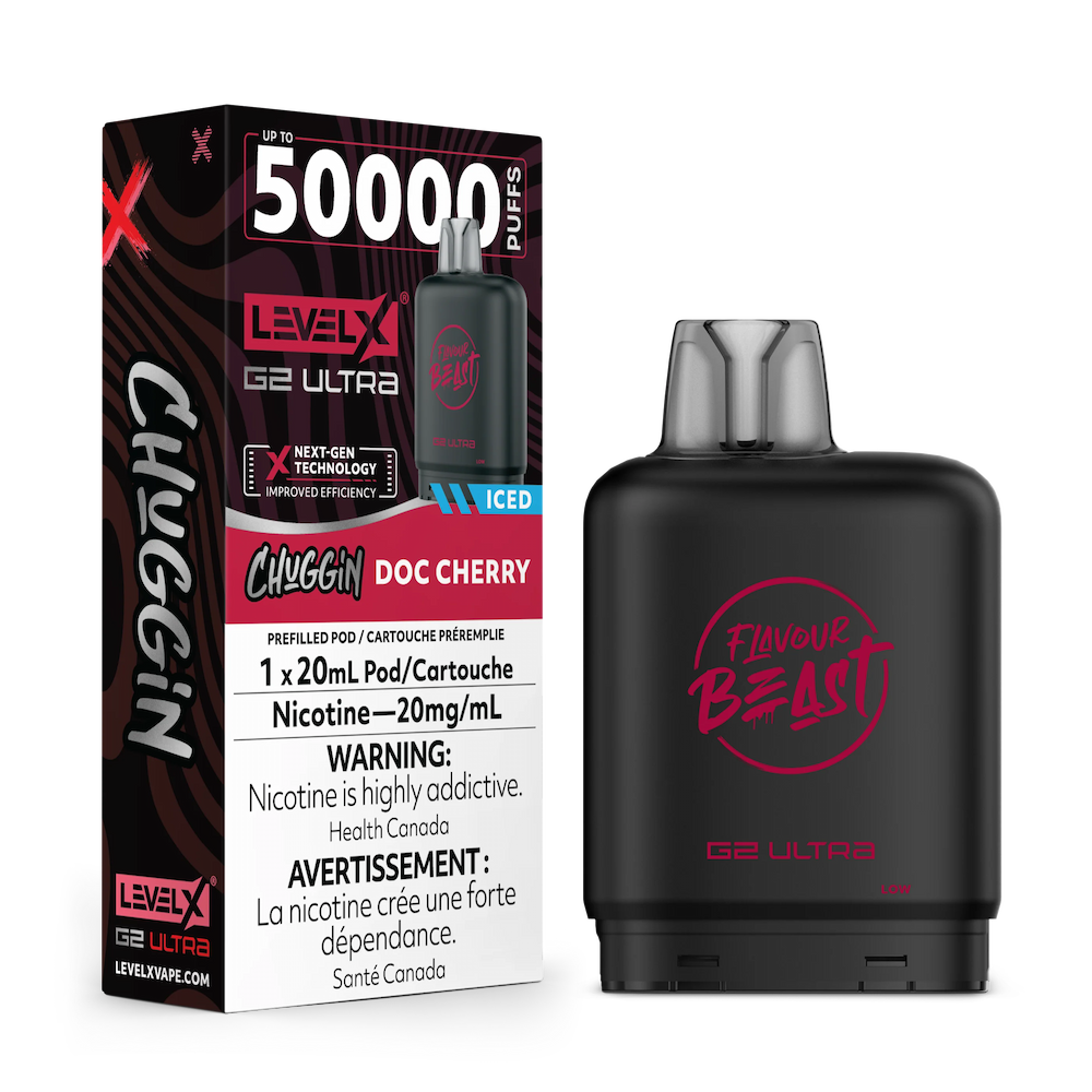 Level X G2 Ultra Pod 20mL - Flavour Beast - (Chuggin) Doc Cherry Iced 20mg
