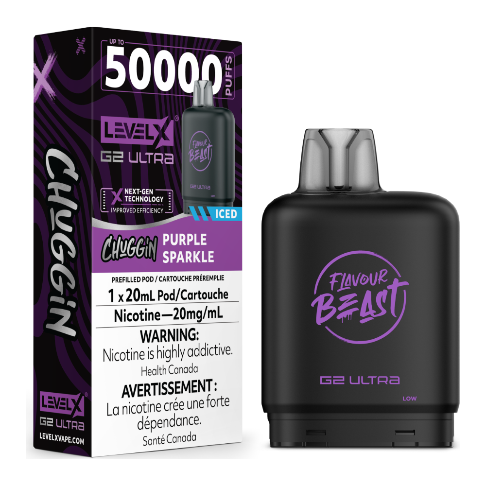 Level X G2 Ultra Pod 20mL - Flavour Beast - (Chuggin) Purple Sparkle Iced 20mg