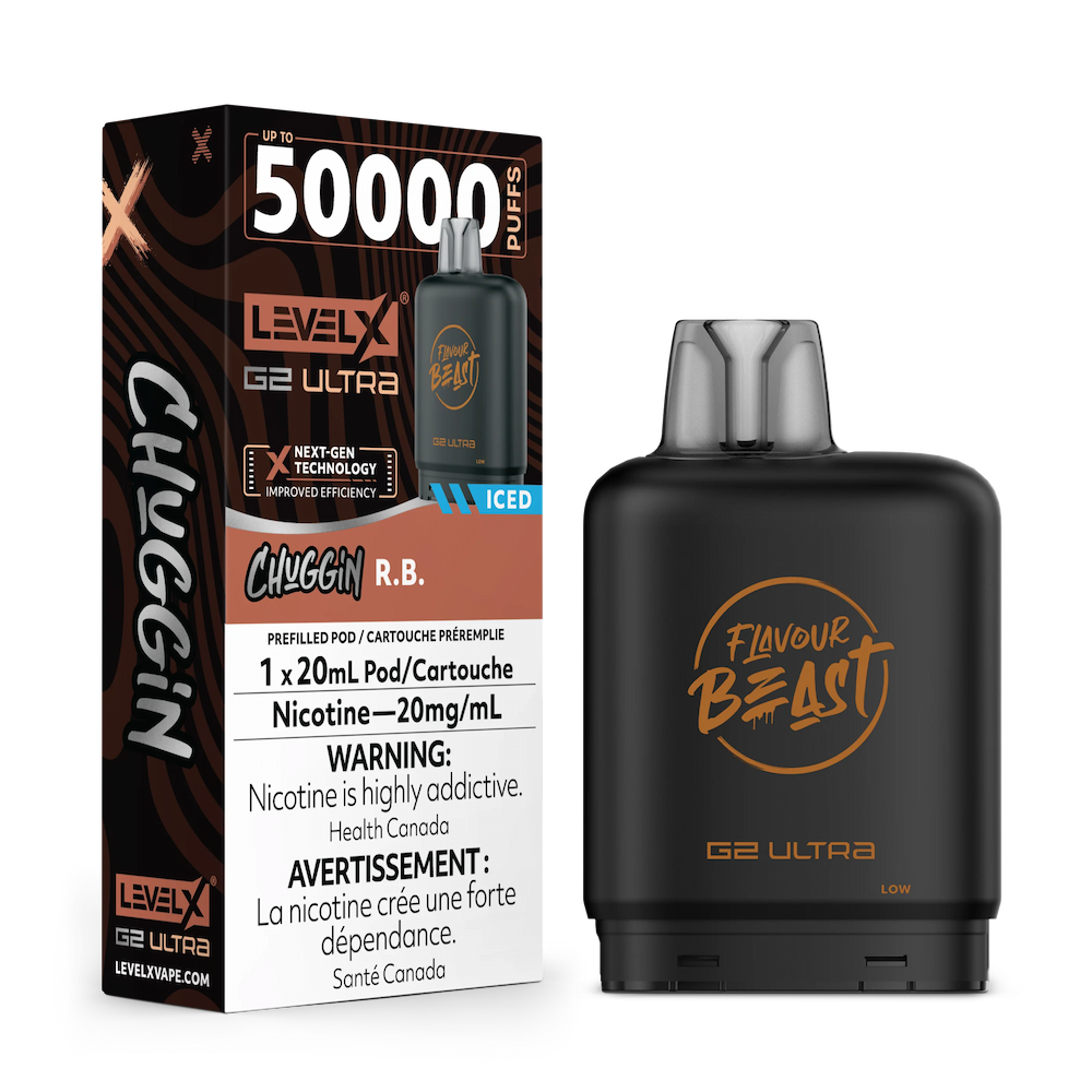 Level X G2 Ultra Pod 20mL - Flavour Beast - (Chuggin) R.B. Iced 20mg