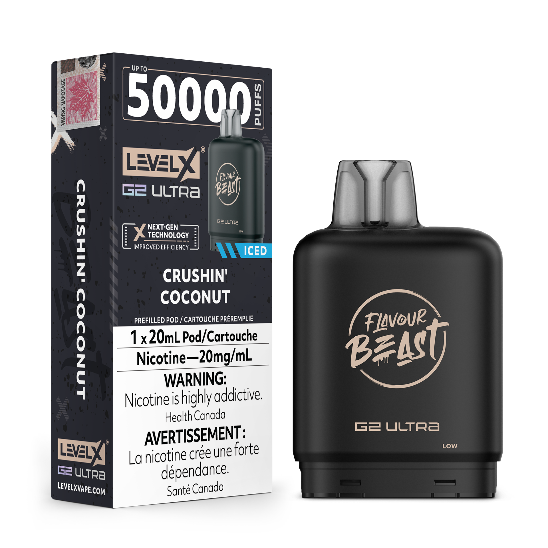 Level X G2 Ultra Pod 20mL - Flavour Beast - Crushin Coconut 20mg