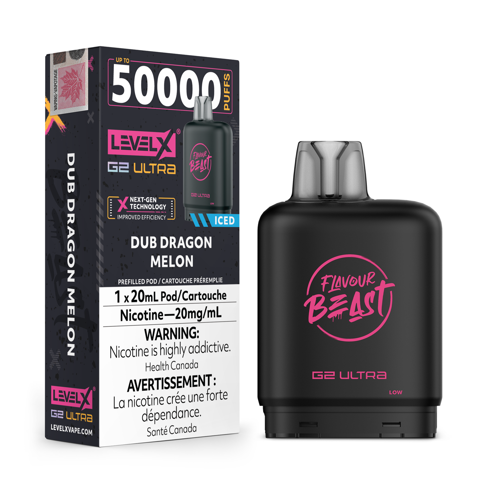 Level X G2 Ultra Pod 20mL - Flavour Beast - Dub Dragon Melon 20mg