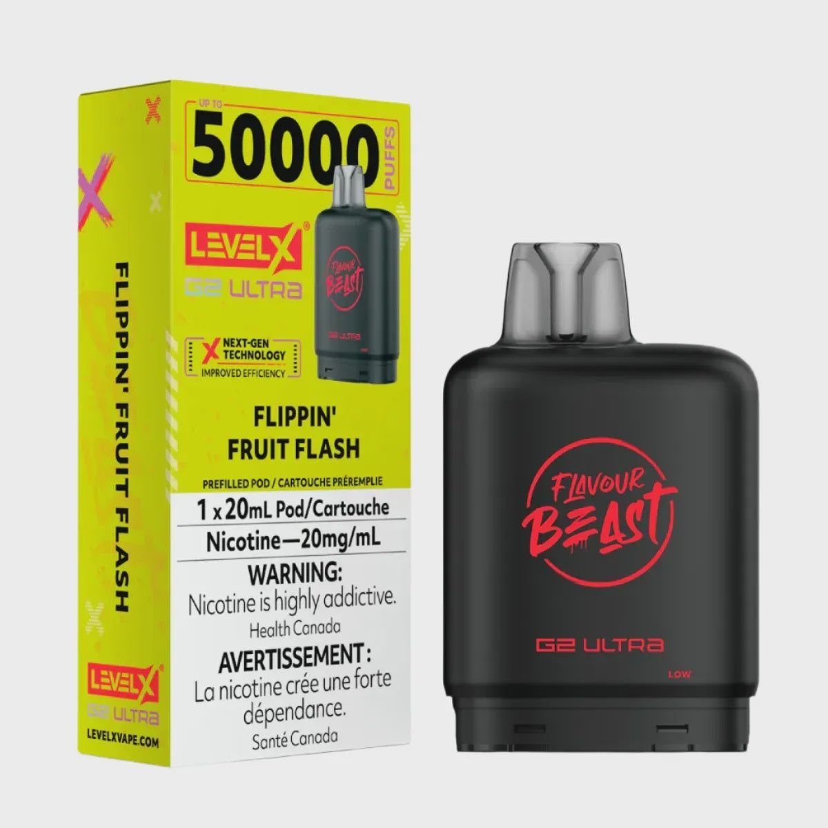 Level X G2 Ultra Pod 20mL - Flavour Beast - Flippin Fruit Flash 20mg