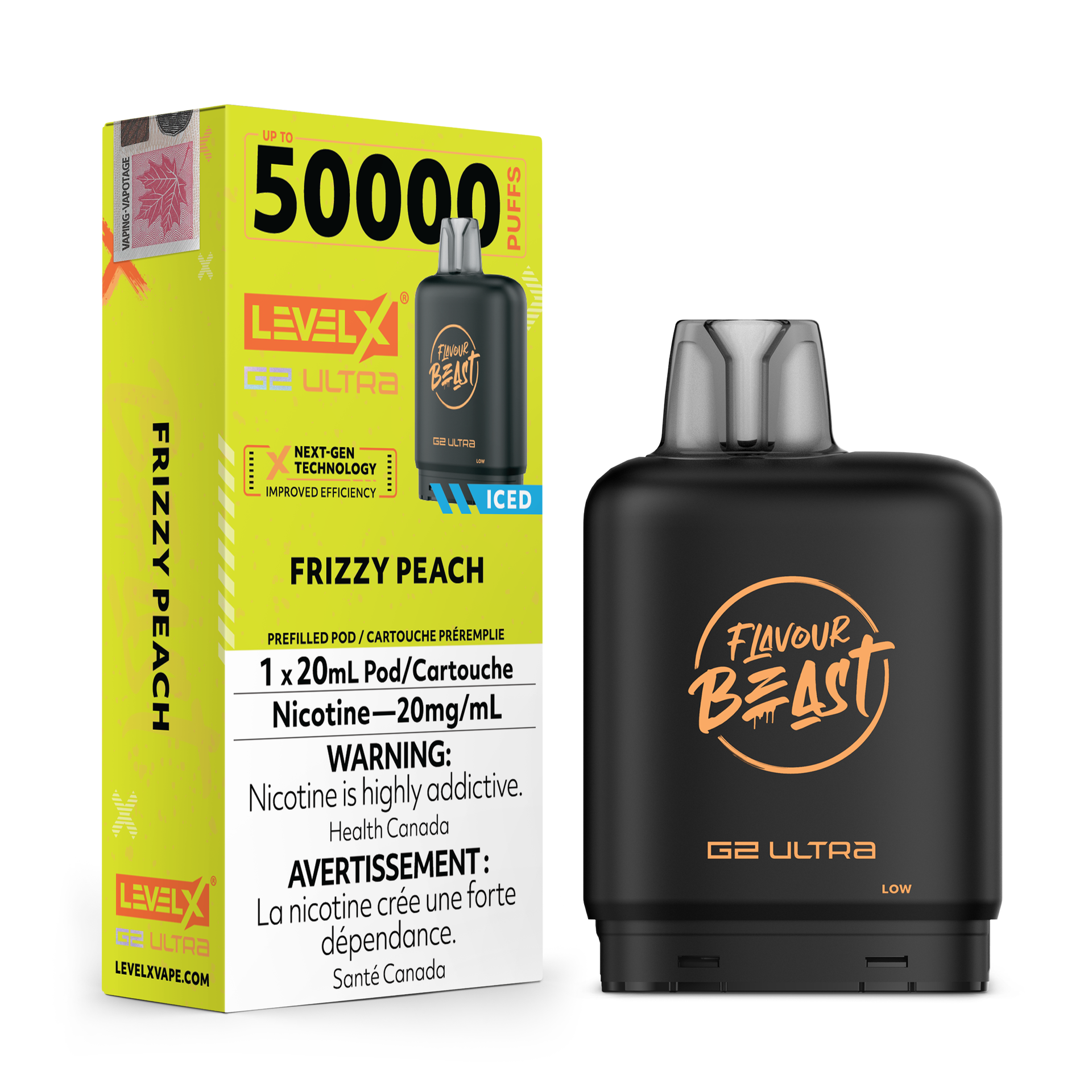 Level X G2 Ultra Pod 20mL - Flavour Beast - Frizzy Peach 20mg