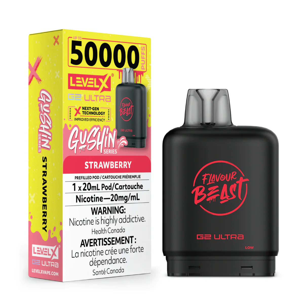 Level X G2 Ultra Pod 20mL - Flavour Beast - G.S. Strawberry 20mg