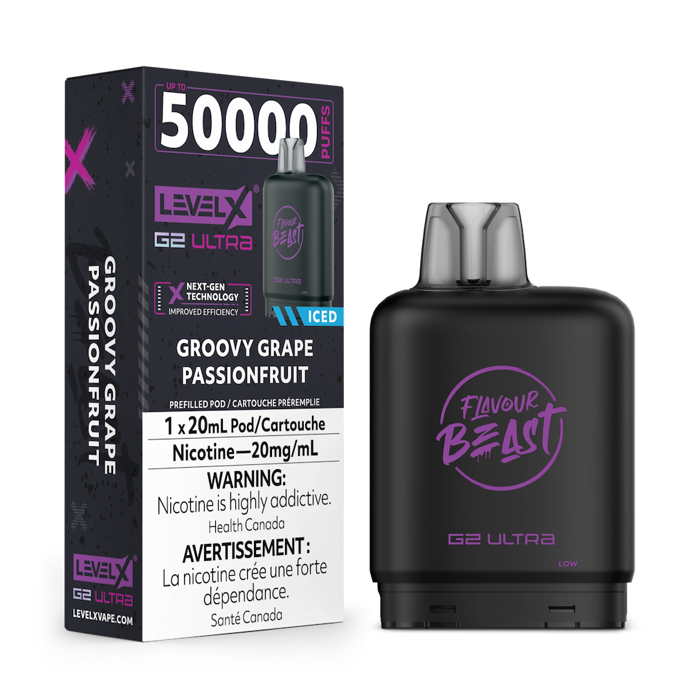 Level X G2 Ultra Pod 20mL - Flavour Beast - Groovy Grape Passionfruit 20mg