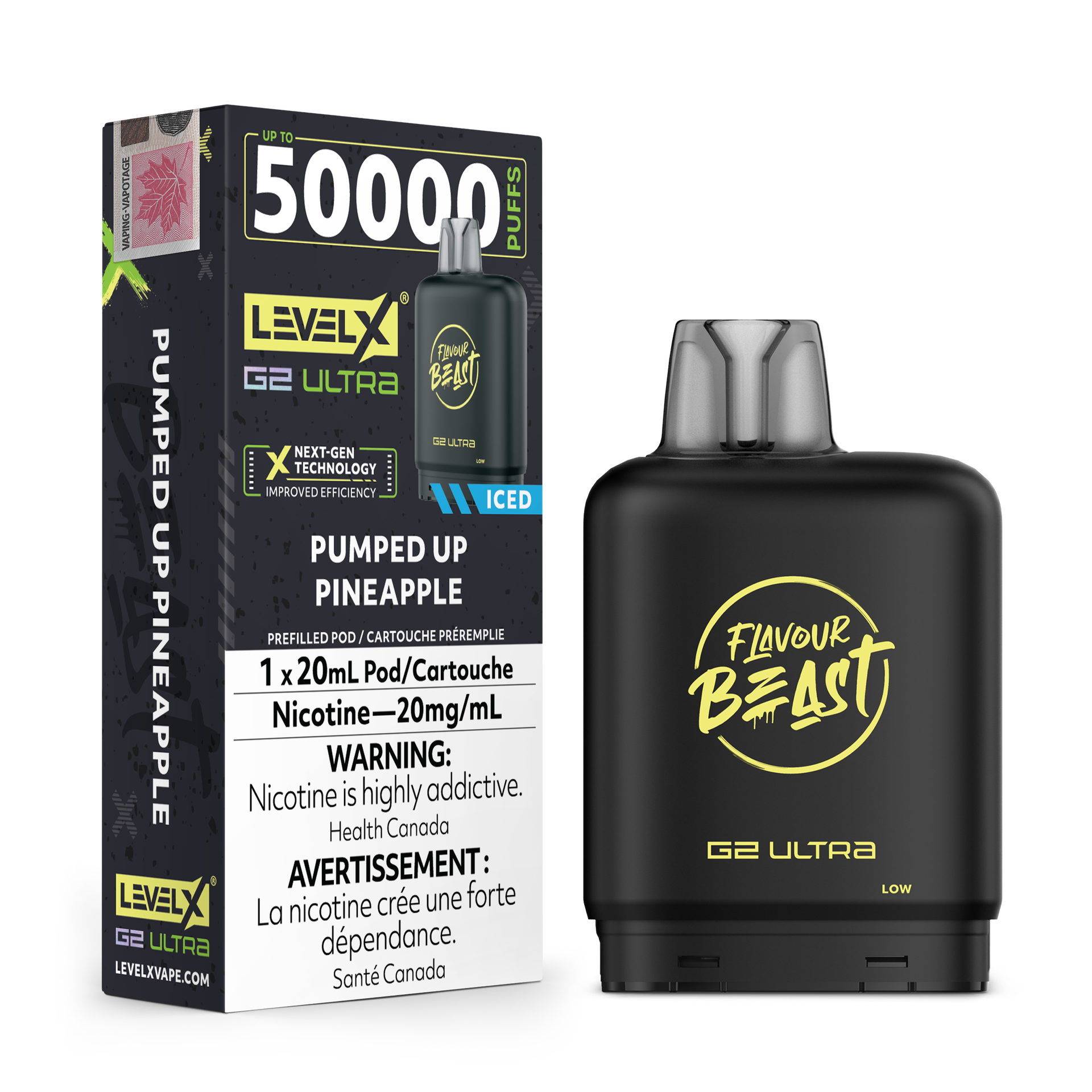 Level X G2 Ultra Pod 20mL - Flavour Beast - Pumped Up Pineapple 20mg