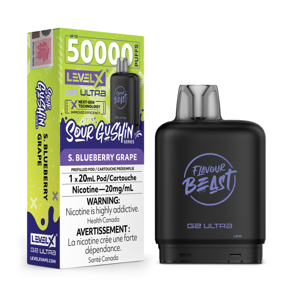 Level X G2 Ultra Pod 20mL - Flavour Beast - S.G. S. Blueberry Grape 20mg